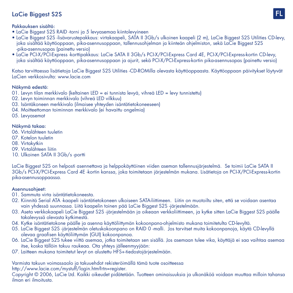 Lacie biggest s2s | LaCie S2S User Manual | Page 20 / 24