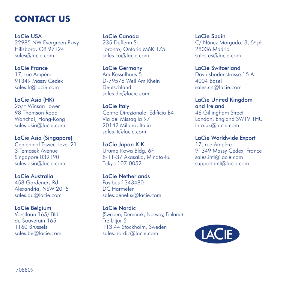 Contact us | LaCie S2S User Manual | Page 24 / 24