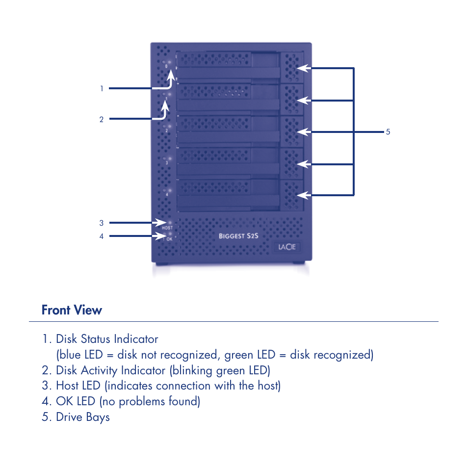 Front view | LaCie S2S User Manual | Page 4 / 24