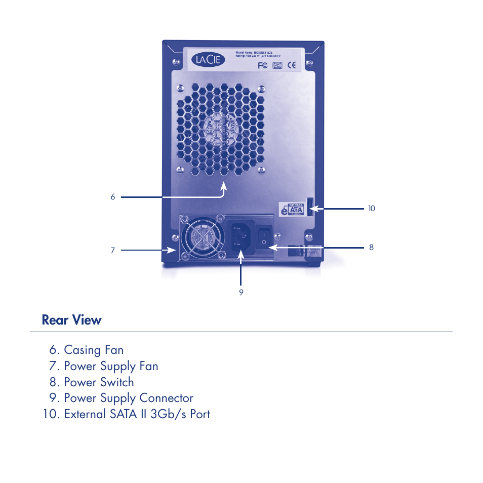 Rear view | LaCie S2S User Manual | Page 5 / 24