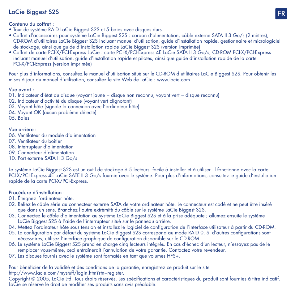 Lacie biggest s2s | LaCie S2S User Manual | Page 9 / 24