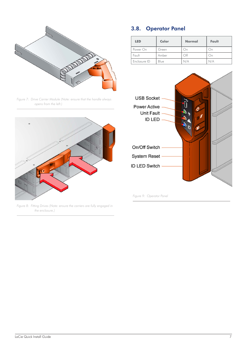 Operator panel | LaCie 12big Rack Storage Server User Manual | Page 7 / 11