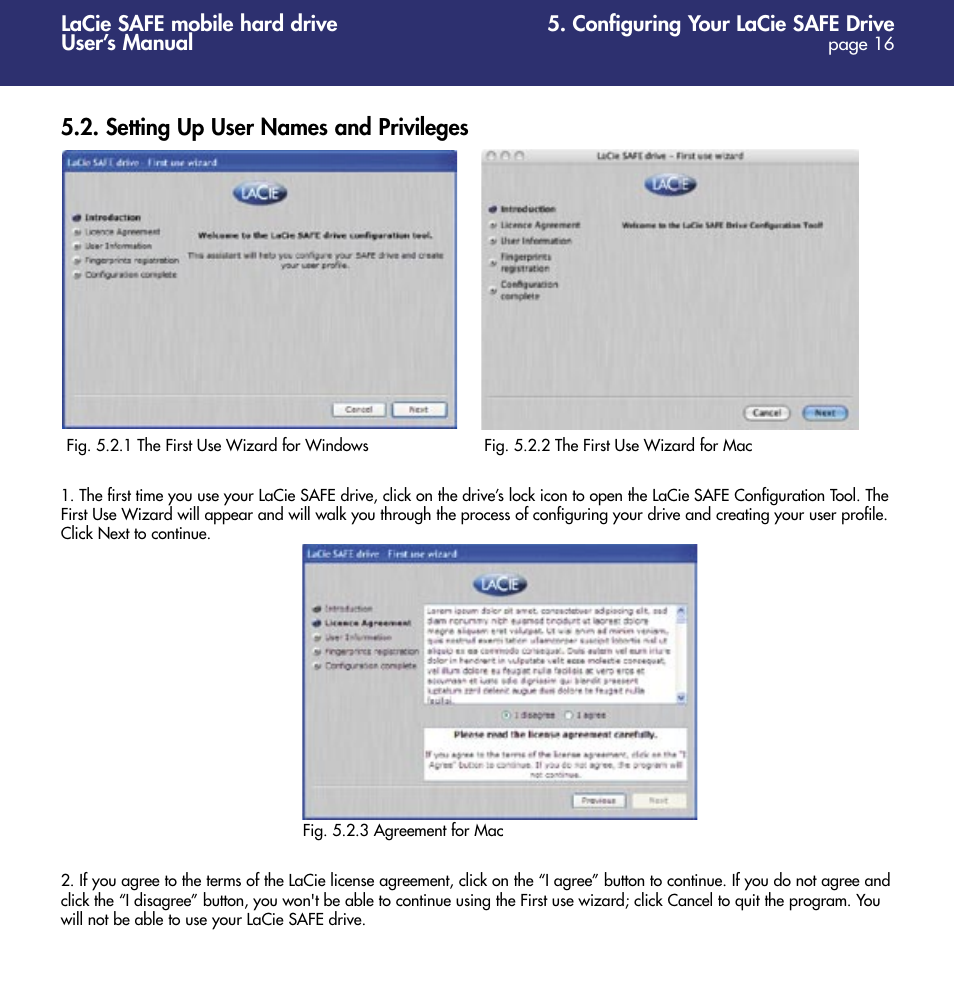 Setting up user names and privileges | LaCie 1.0 User Manual | Page 17 / 51