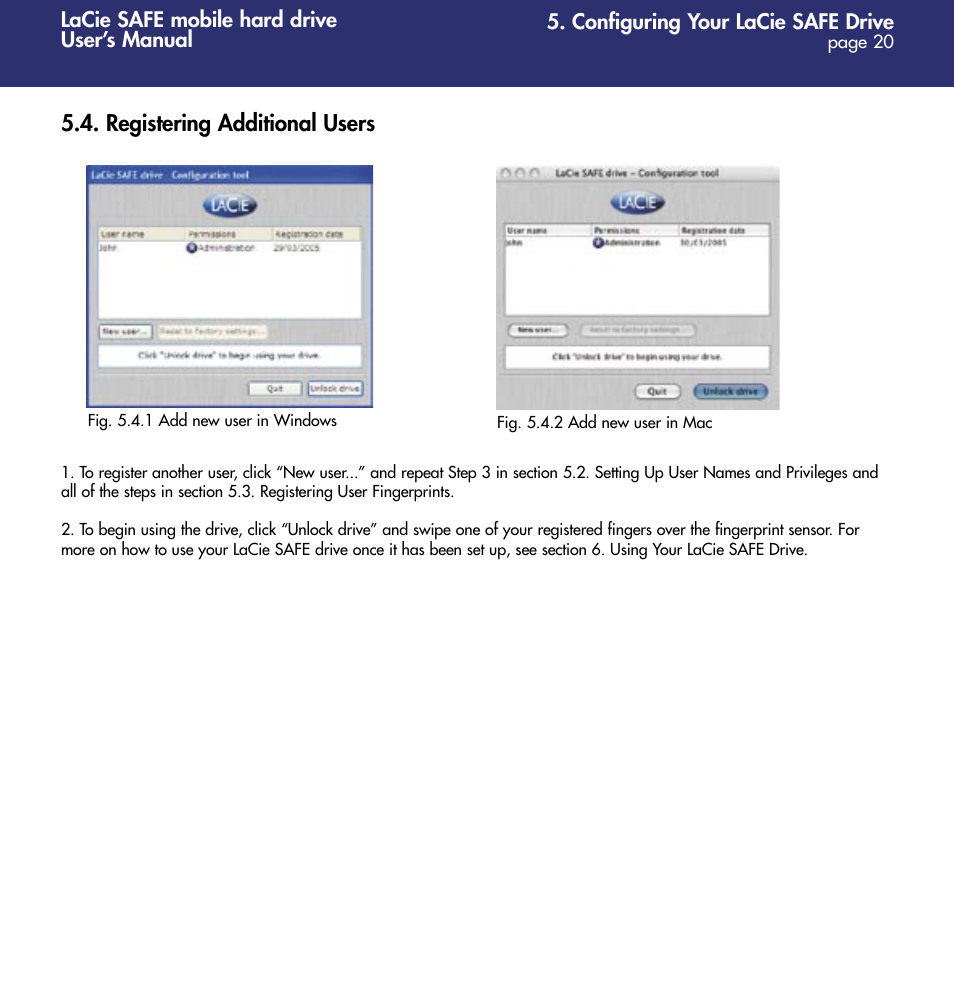 Registering additional users | LaCie 1.0 User Manual | Page 21 / 51