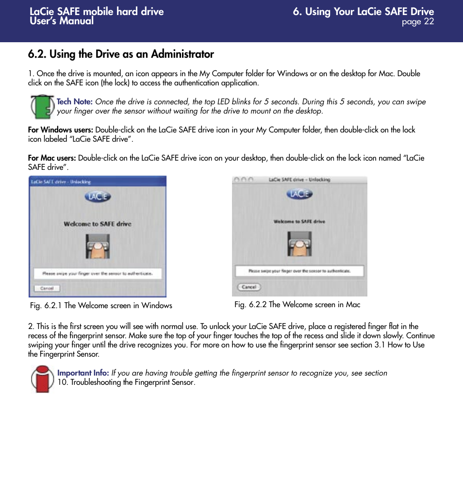 Using the drive as an administrator | LaCie 1.0 User Manual | Page 23 / 51