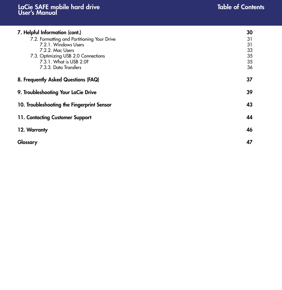 LaCie 1.0 User Manual | Page 4 / 51