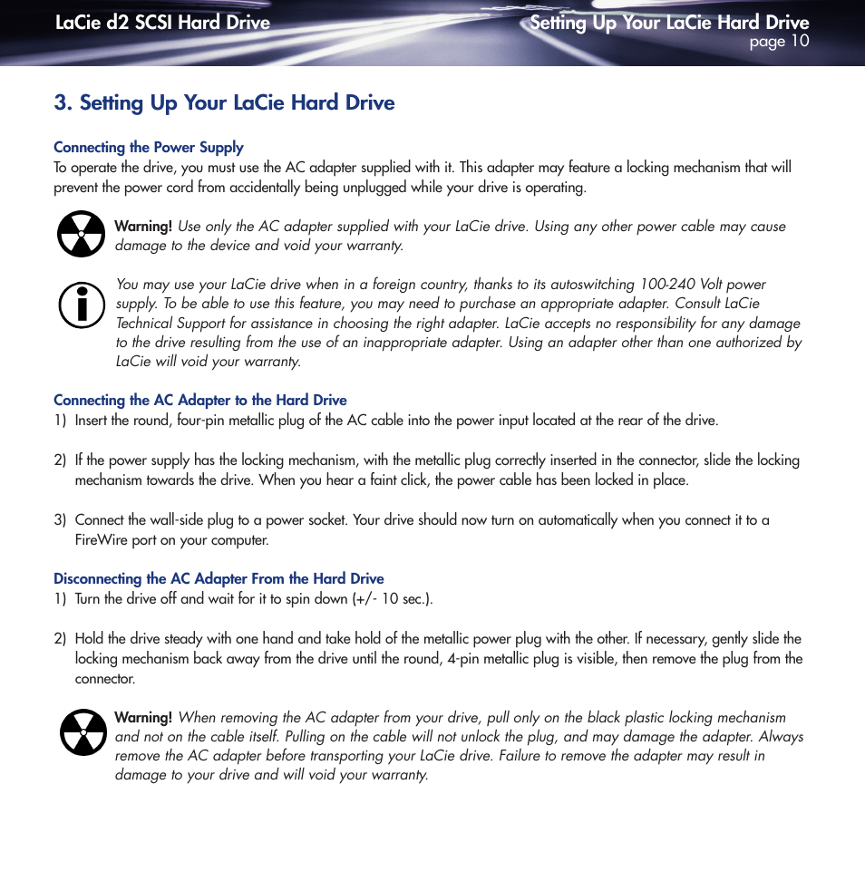 Setting up your lacie hard drive | LaCie DELL PRECISION KY0730482 User Manual | Page 10 / 35