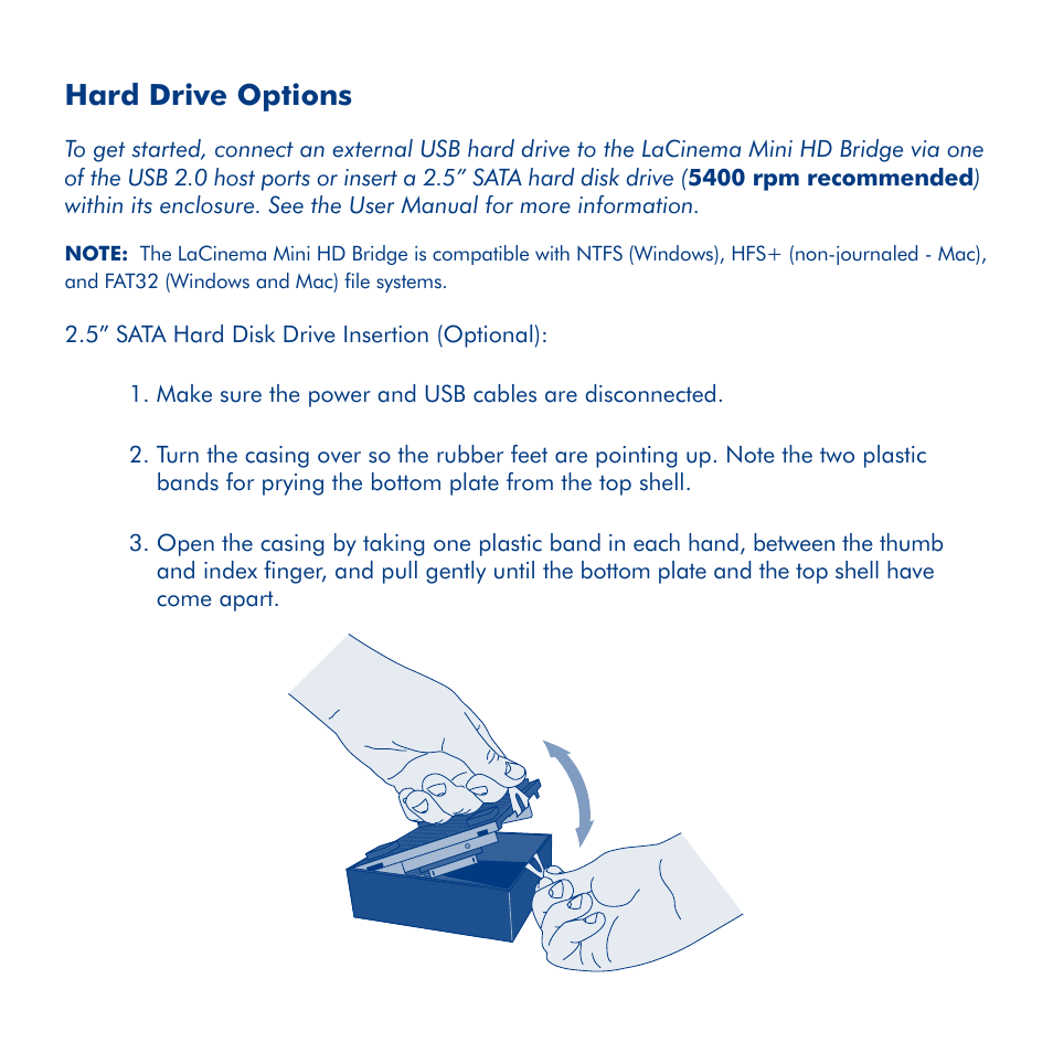 Hard drive options | LaCie La Cinema Mini BridgeHD User Manual | Page 6 / 48