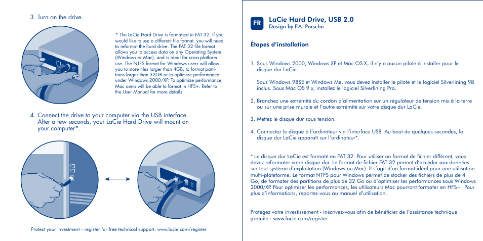Lacie hard drive, usb 2.0 | LaCie Design By F.A. Porsche User Manual | Page 3 / 13