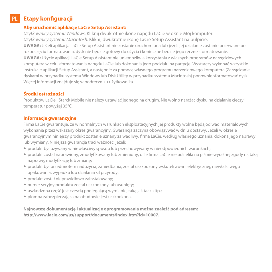 Etapy konfiguracji | LaCie Starck Mobile User Manual | Page 15 / 24