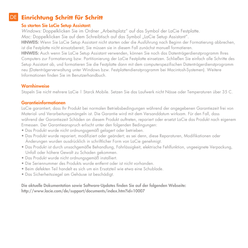 Einrichtung schritt für schritt | LaCie Starck Mobile User Manual | Page 8 / 24