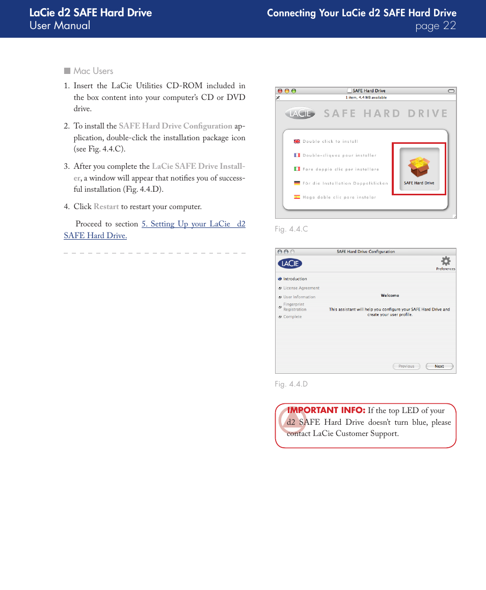 Lacie d2 safe hard drive user manual page | LaCie d2 User Manual | Page 22 / 54