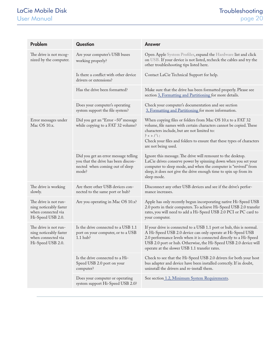 LaCie USB 2.0 User Manual | Page 20 / 25