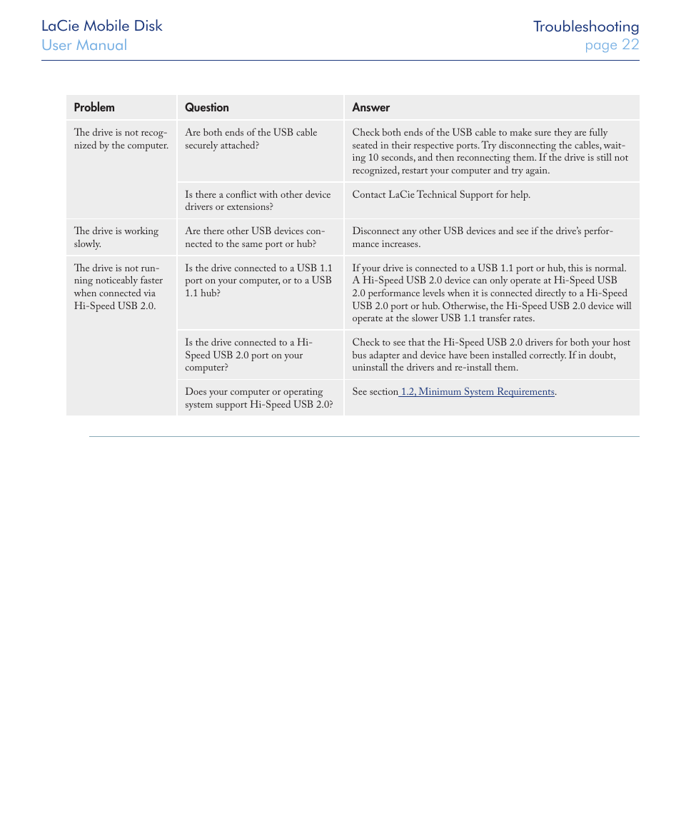 LaCie USB 2.0 User Manual | Page 22 / 25