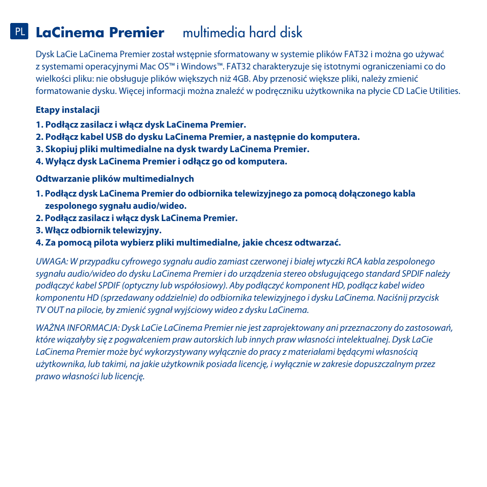 Frnt_ closed 3q rt.psd frnt_open 3q.psd, Lacinema premier multimedia hard disk | LaCie LaCinema Premier User Manual | Page 15 / 24
