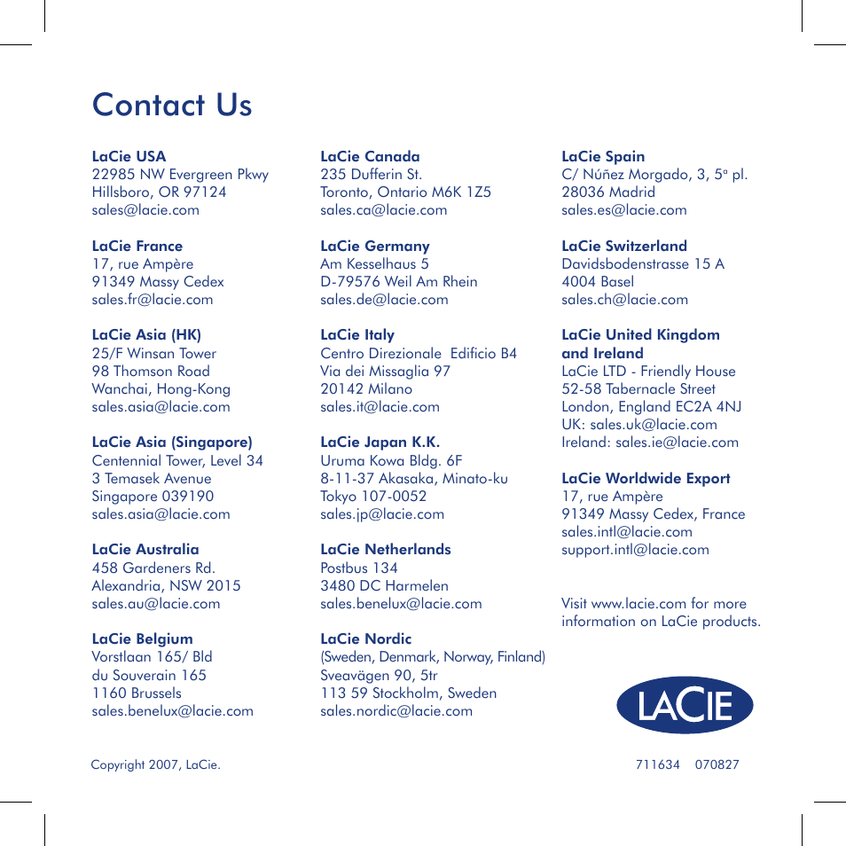 Contact us | LaCie 2big triple User Manual | Page 24 / 24
