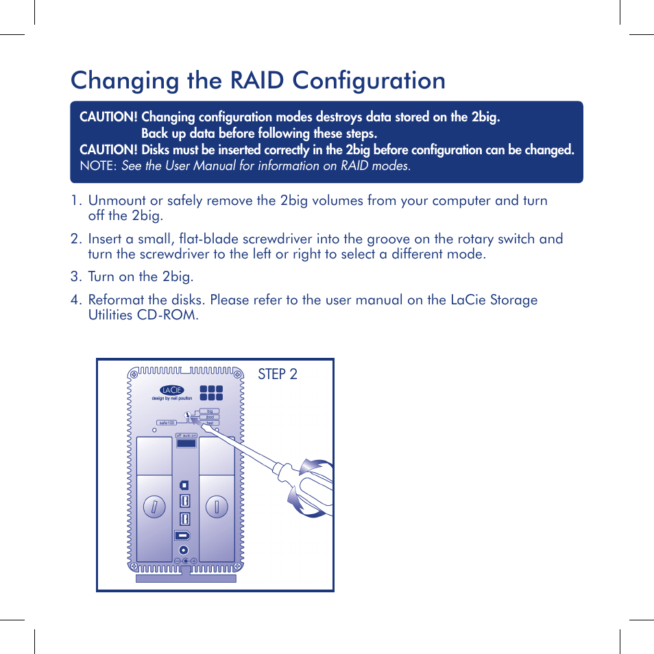 Changing the raid configuration | LaCie 2big triple User Manual | Page 6 / 24