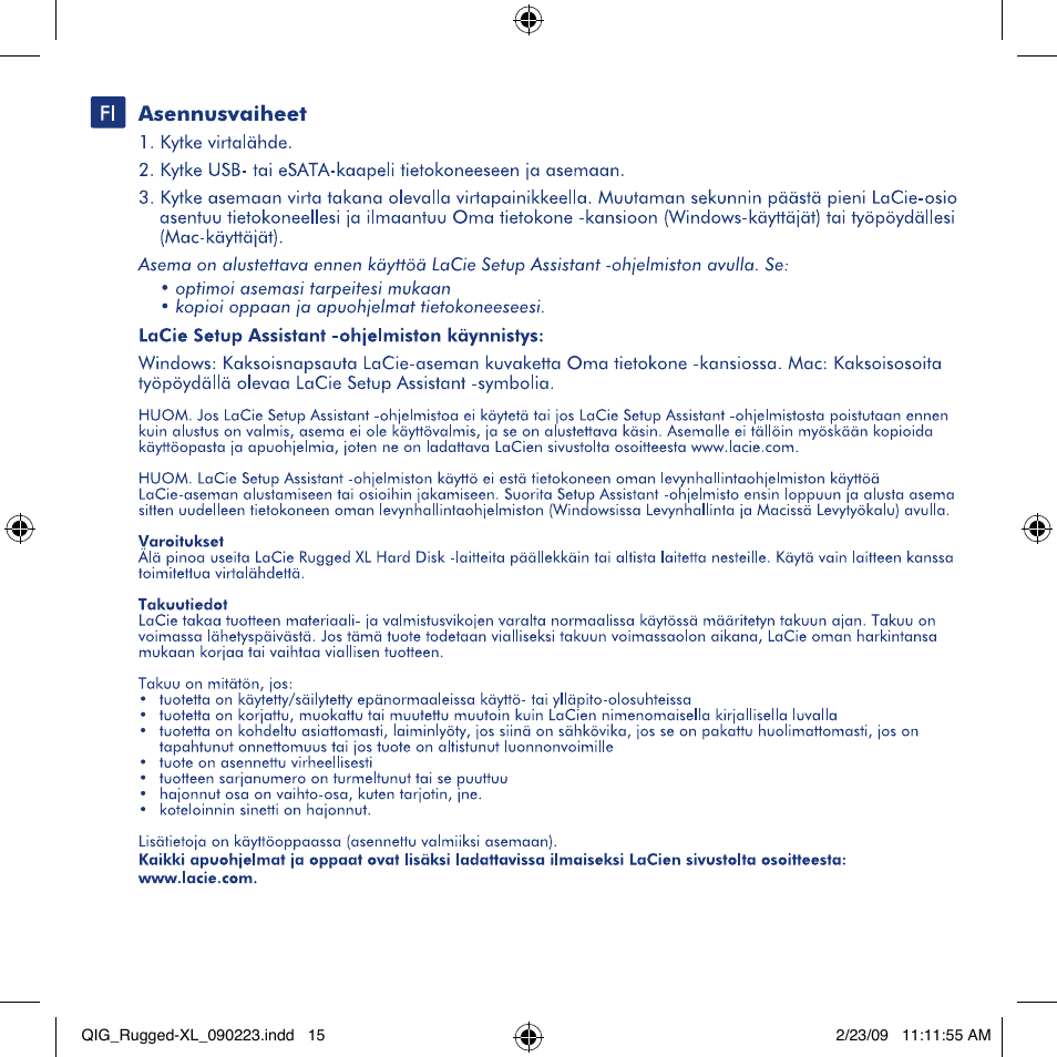LaCie rugged XL User Manual | Page 15 / 24