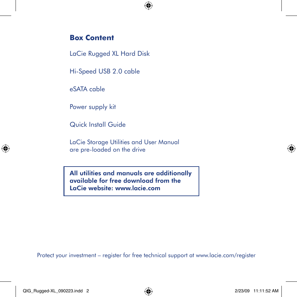 LaCie rugged XL User Manual | Page 2 / 24