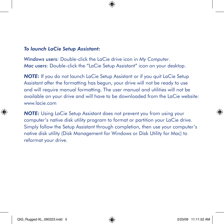 LaCie rugged XL User Manual | Page 5 / 24