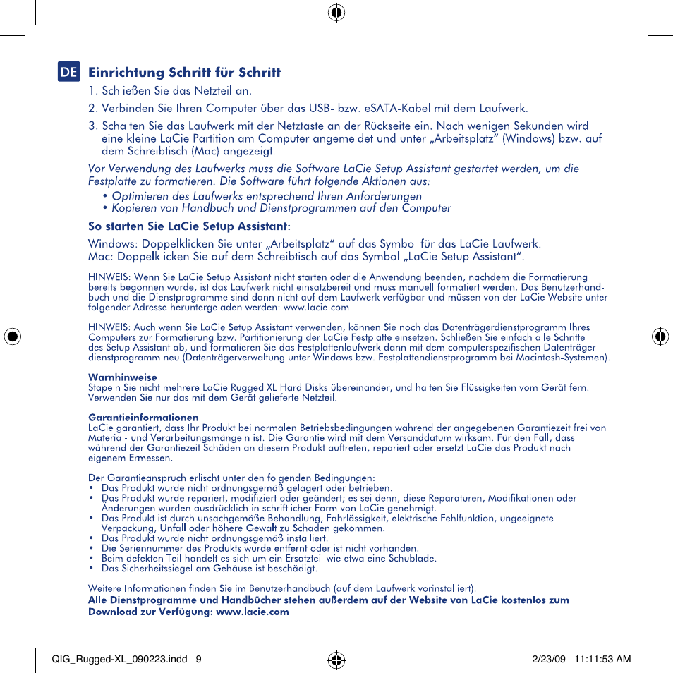 LaCie rugged XL User Manual | Page 9 / 24