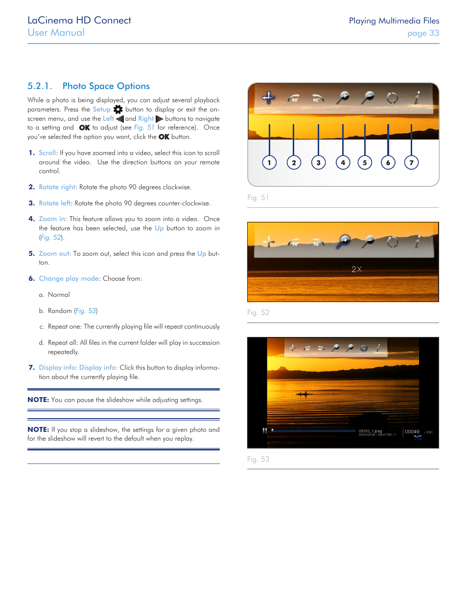 Photo space options, Lacinema hd connect, User manual | LaCie LaCinema HD Connect User Manual | Page 33 / 72