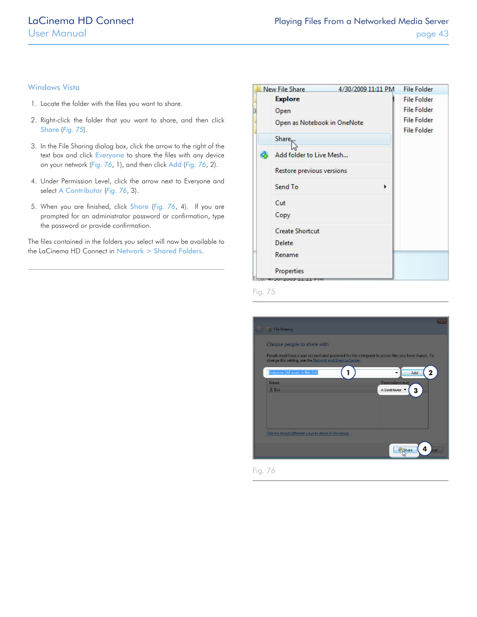 Lacinema hd connect, User manual | LaCie LaCinema HD Connect User Manual | Page 43 / 72