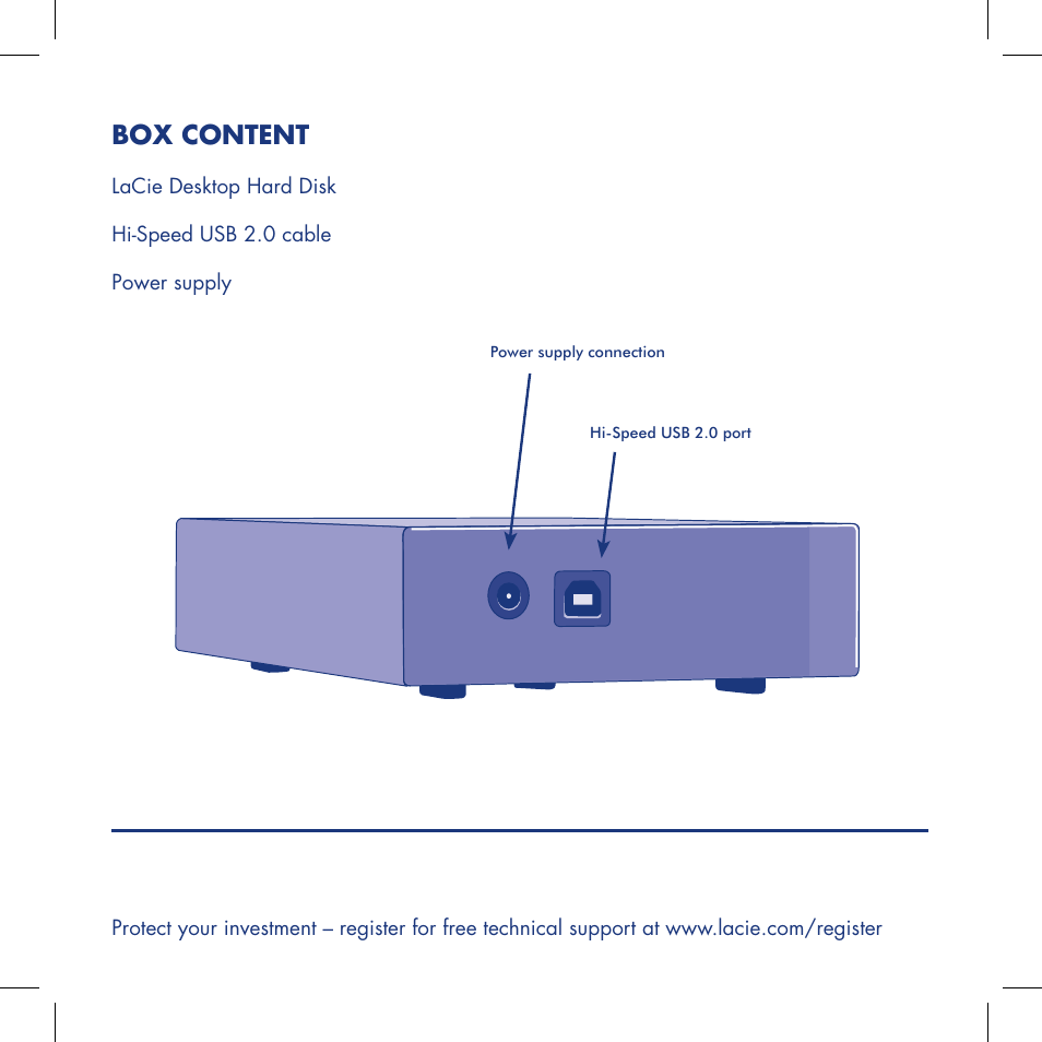 Box content | LaCie Computer Drive User Manual | Page 2 / 22