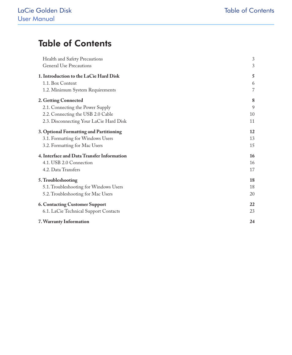 LaCie Golden Disk User Manual | 24 pages