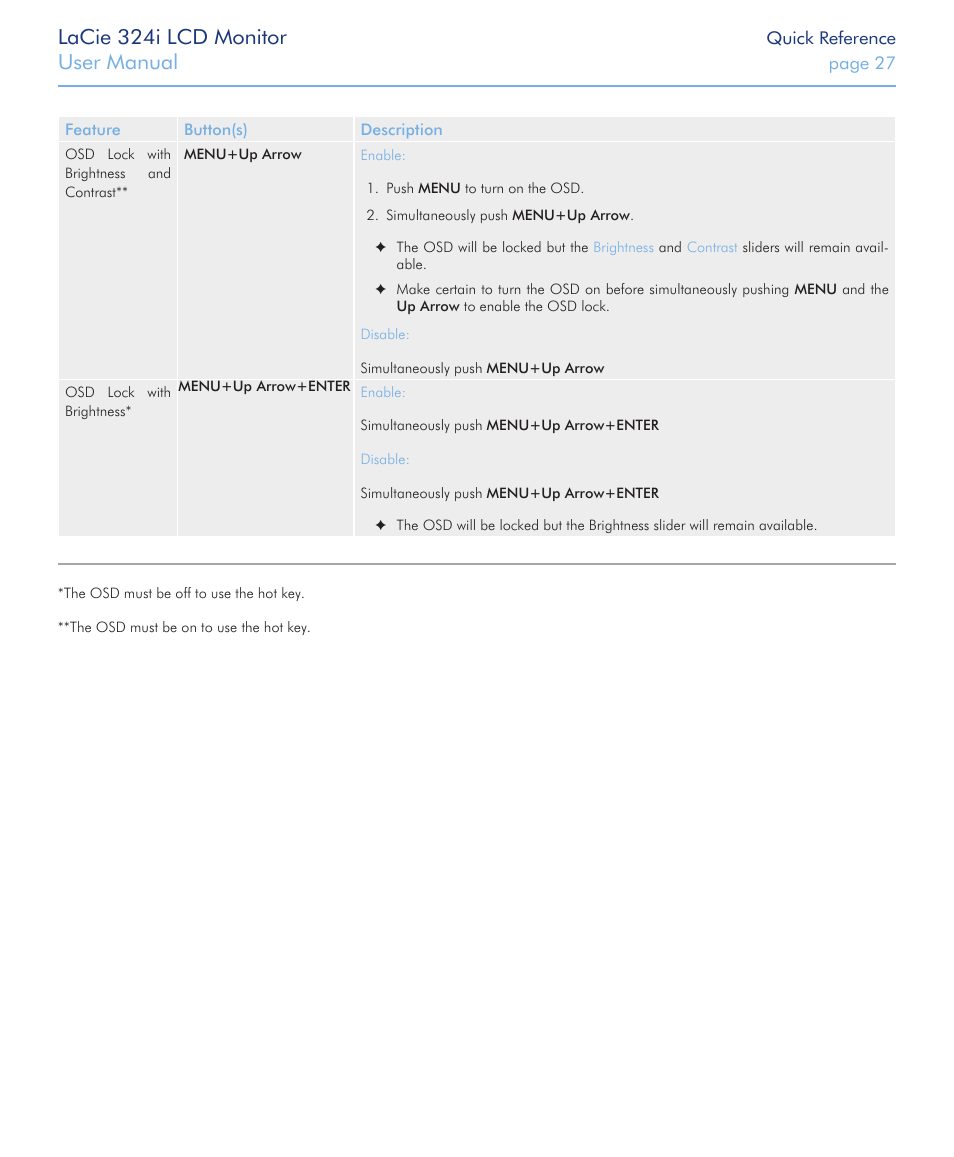 Lacie 324i lcd monitor, User manual | LaCie 324I User Manual | Page 27 / 43