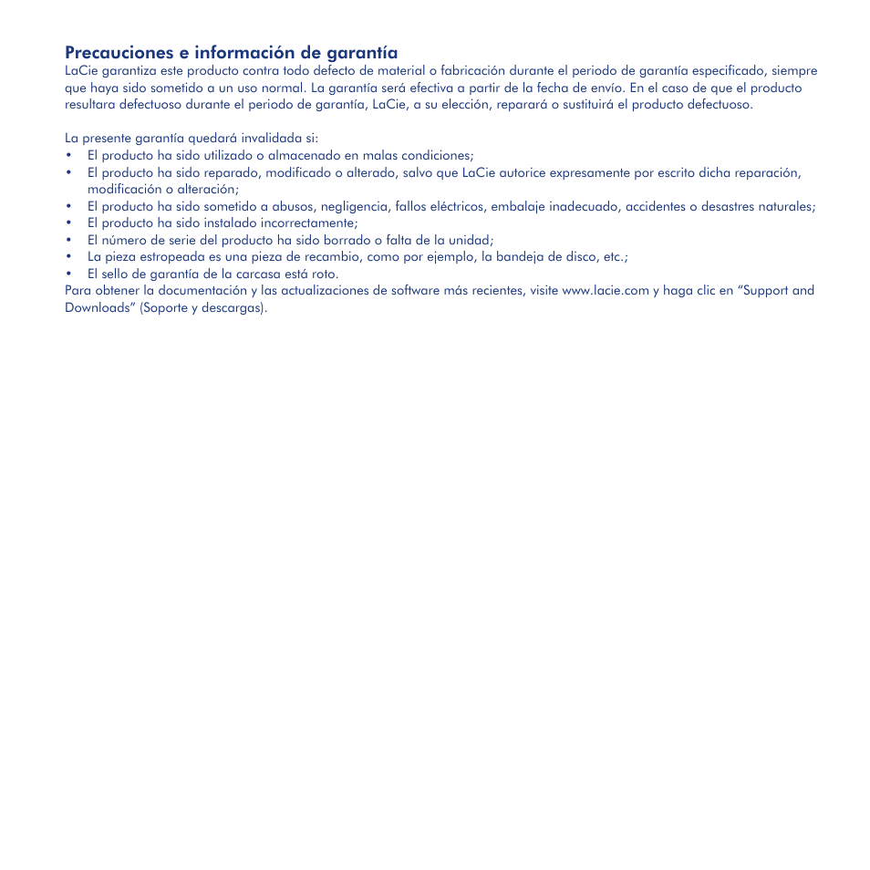 Guía de instalación, Desconexión, Precauciones e información de garantía | LaCie Little Disk User Manual | Page 13 / 40