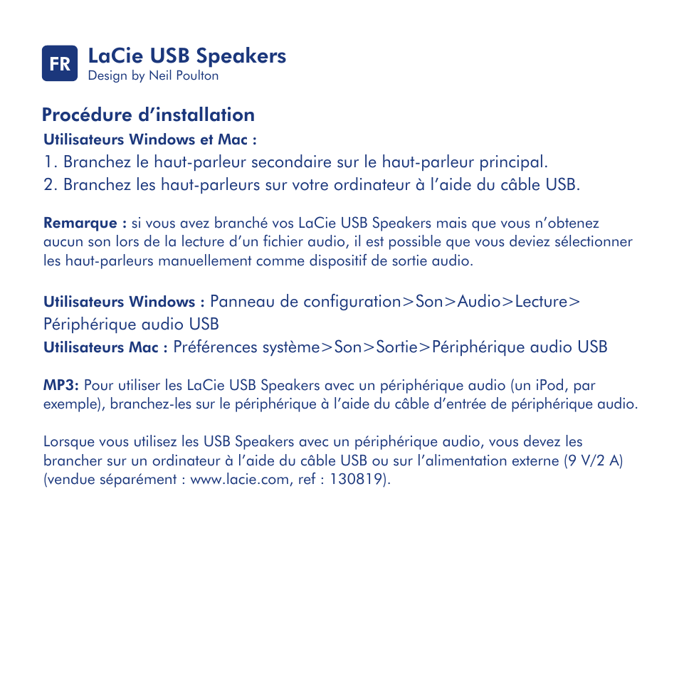 Lacie usb speakers | LaCie USB Speakers Design By Neil Poultan User Manual | Page 6 / 24