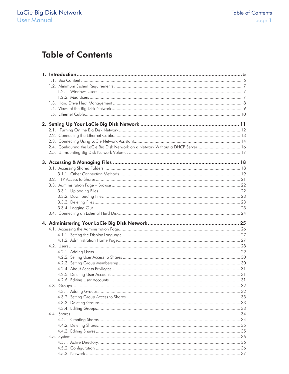 LaCie Big Disk Network User Manual | 56 pages