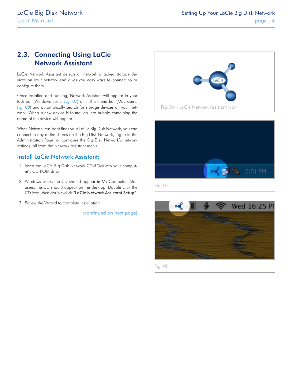 Connecting using lacie network assistant, Connecting using lacie network as, Sistant | Lacie big disk network, User manual | LaCie Big Disk Network User Manual | Page 14 / 56