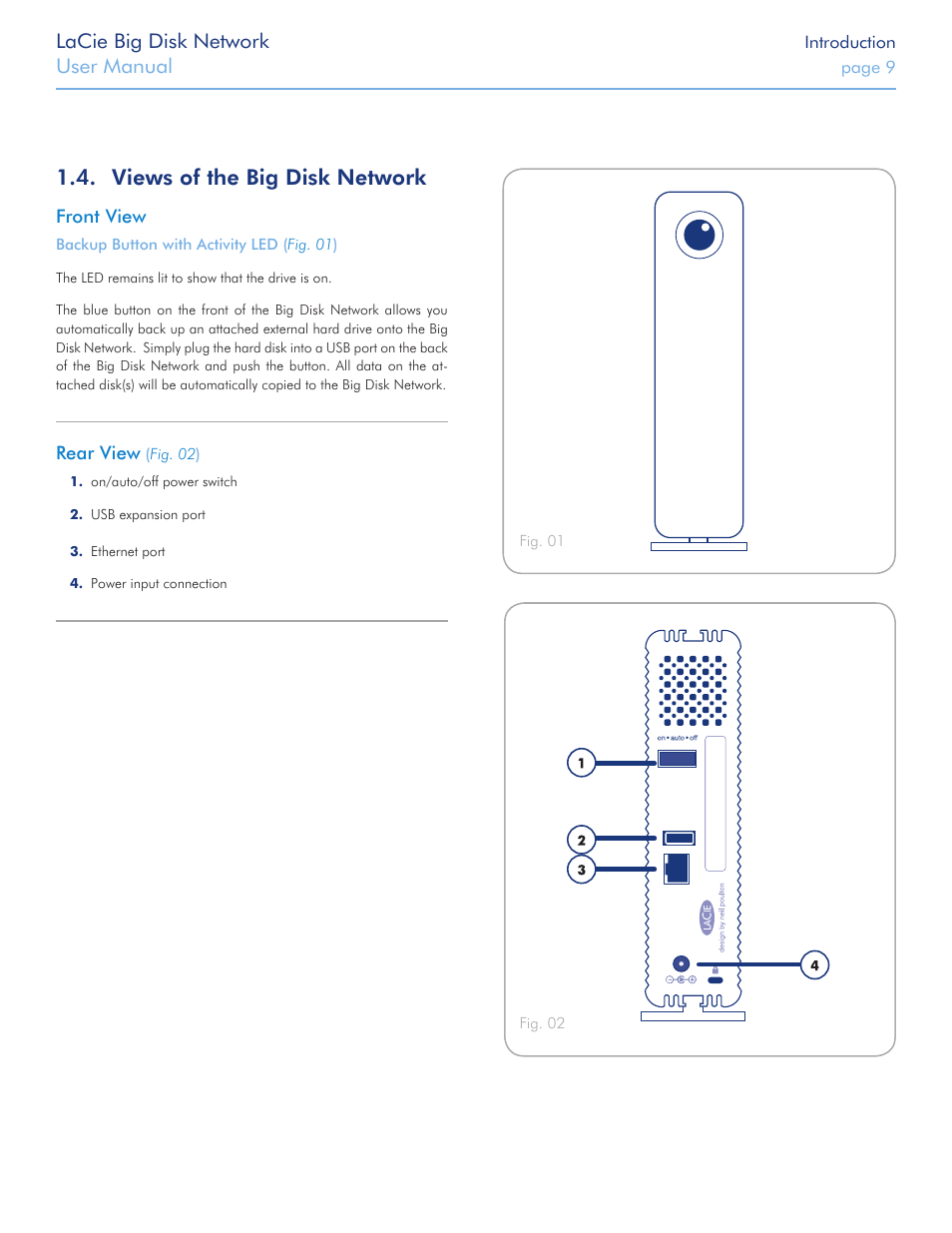 Views of the big disk network, Lacie big disk network, User manual | LaCie Big Disk Network User Manual | Page 9 / 56