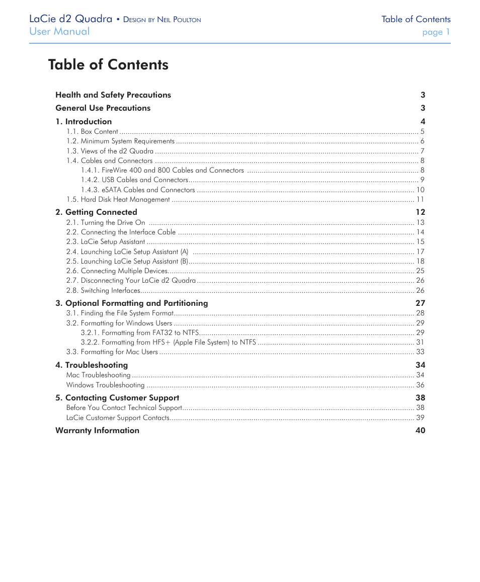 LaCie FireWire 800 User Manual | 40 pages