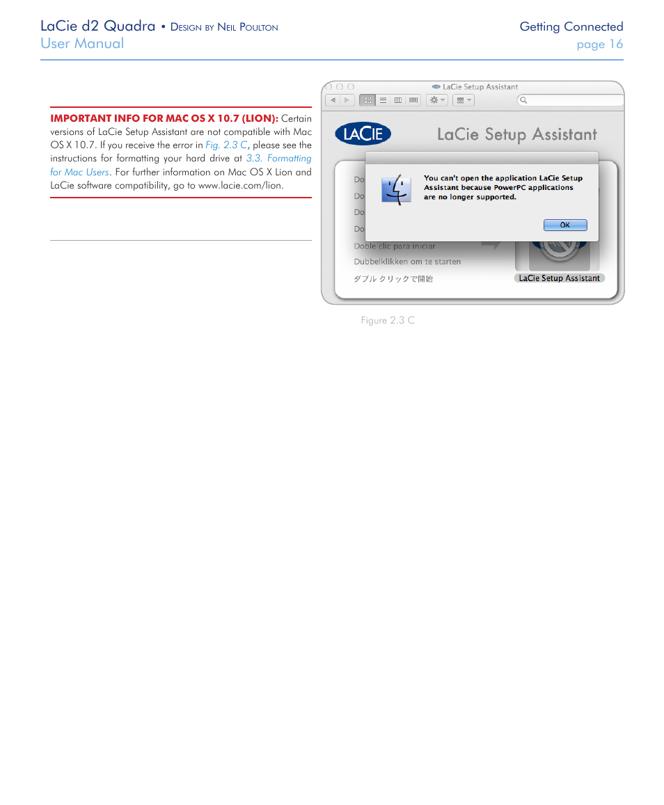 Lacie d2 quadra, User manual | LaCie FireWire 800 User Manual | Page 16 / 40