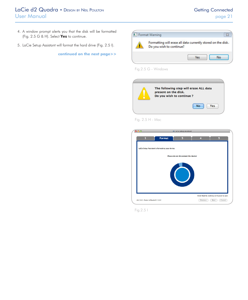 Lacie d2 quadra, User manual | LaCie FireWire 800 User Manual | Page 21 / 40