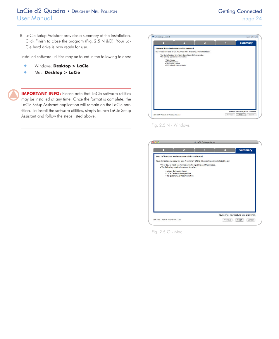 Lacie d2 quadra, User manual | LaCie FireWire 800 User Manual | Page 24 / 40