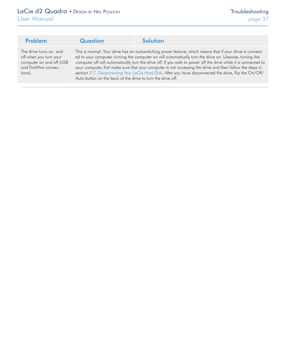 Lacie d2 quadra, User manual | LaCie FireWire 800 User Manual | Page 37 / 40