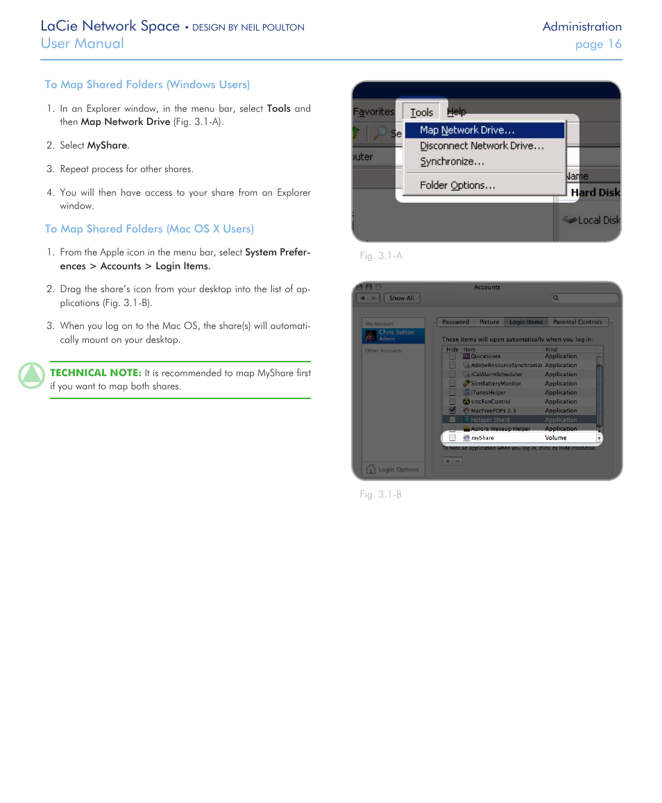 Lacie network space, User manual | LaCie Network Space User Manual | Page 16 / 34