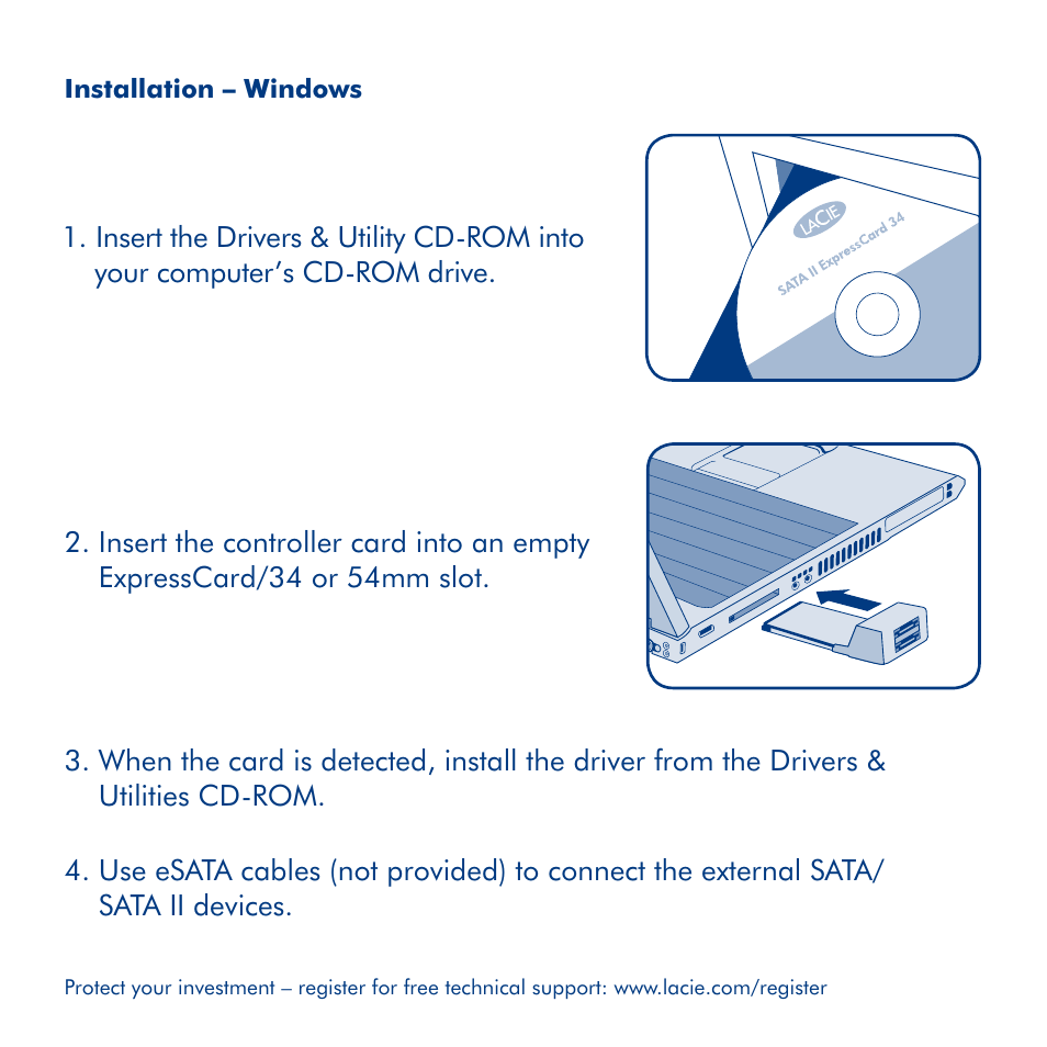Installation – windows | LaCie 34 User Manual | Page 3 / 24