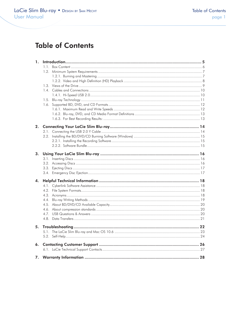 LaCie Slim Blu-ray User Manual | 28 pages