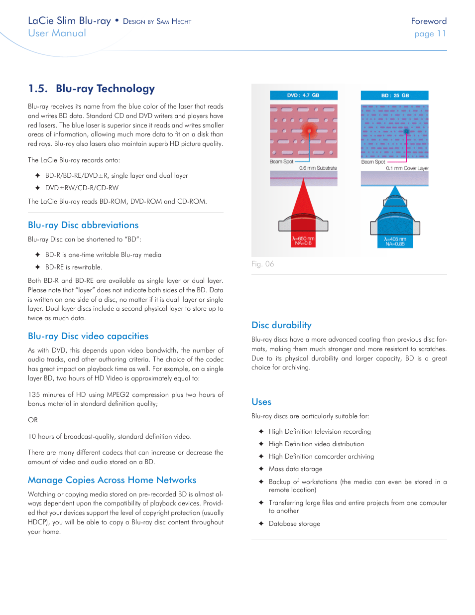 Blu-ray technology, Lacie slim blu-ray, User manual | LaCie Slim Blu-ray User Manual | Page 11 / 28