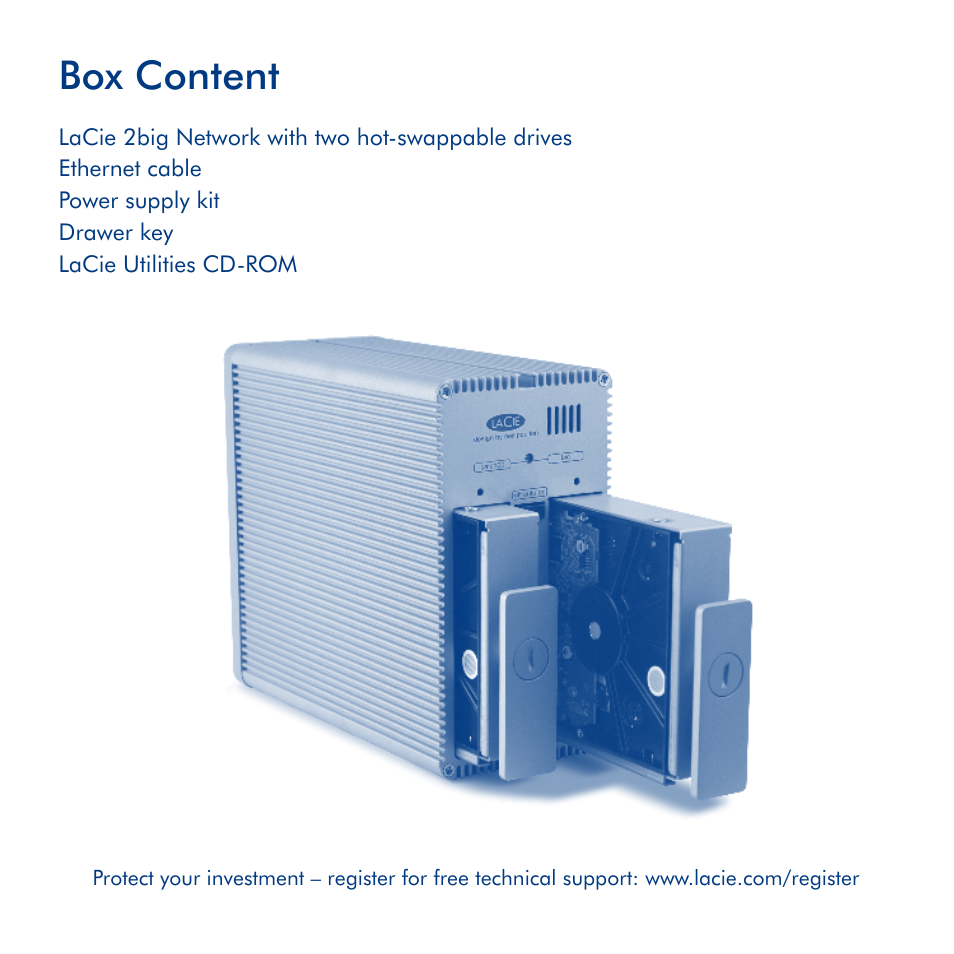 Box content | LaCie 2big metwork User Manual | Page 2 / 24