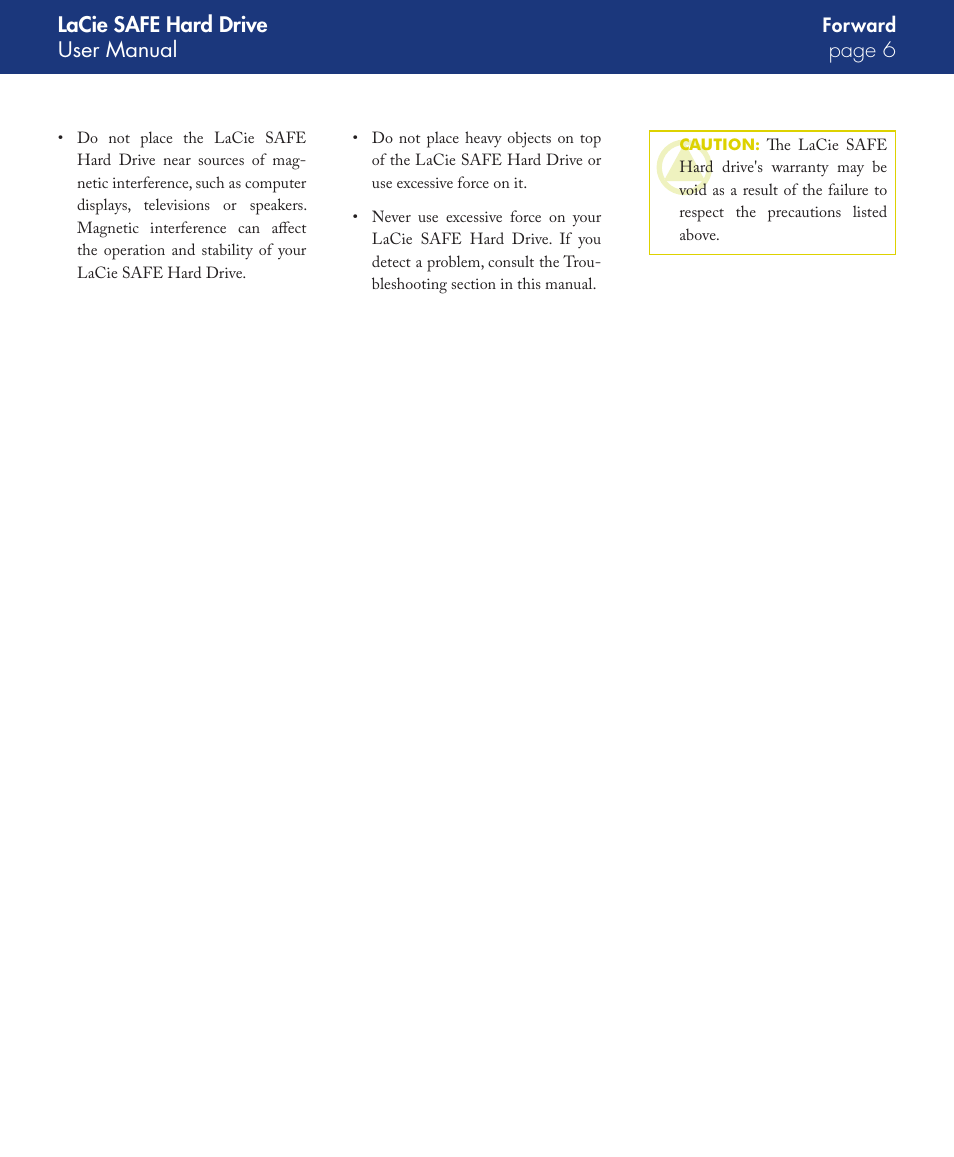 LaCie SAFE User Manual | Page 6 / 45