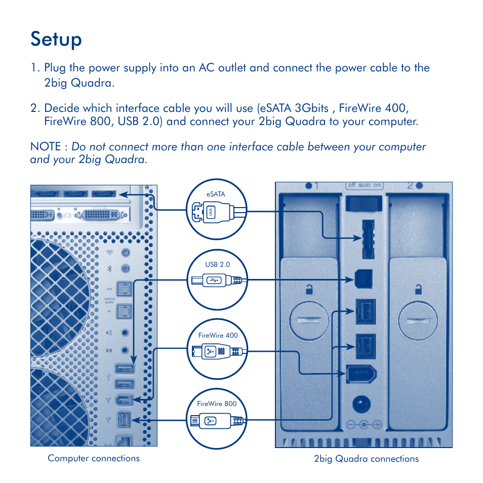 Setup | LaCie 2big Quadra User Manual | Page 4 / 24