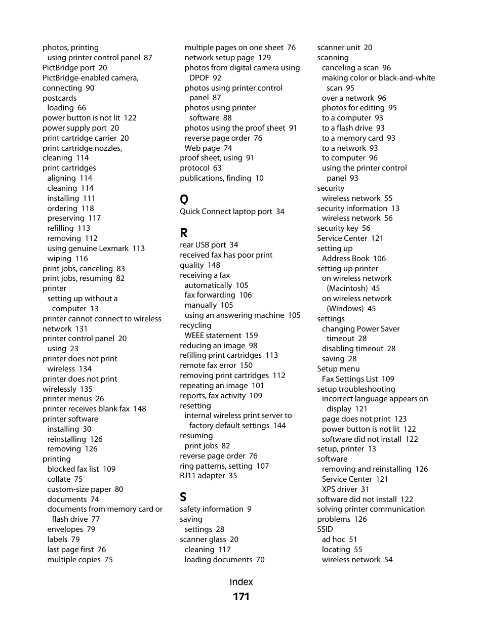 Lexmark 5600 Series User Manual | Page 171 / 173