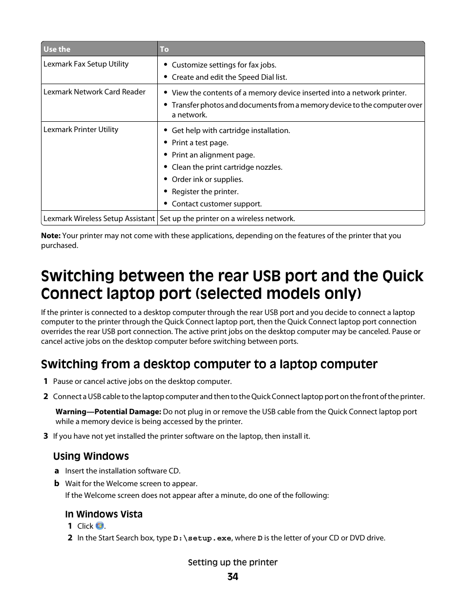 Only) | Lexmark 5600 Series User Manual | Page 34 / 173