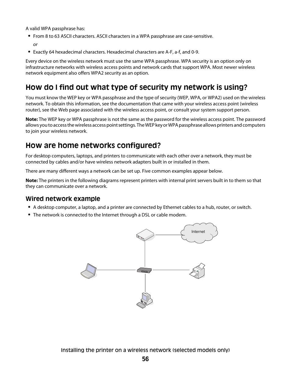How are home networks configured | Lexmark 5600 Series User Manual | Page 56 / 173